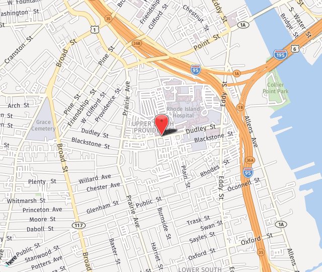 Location Map: 120 Dudley Street Providence, RI 02905